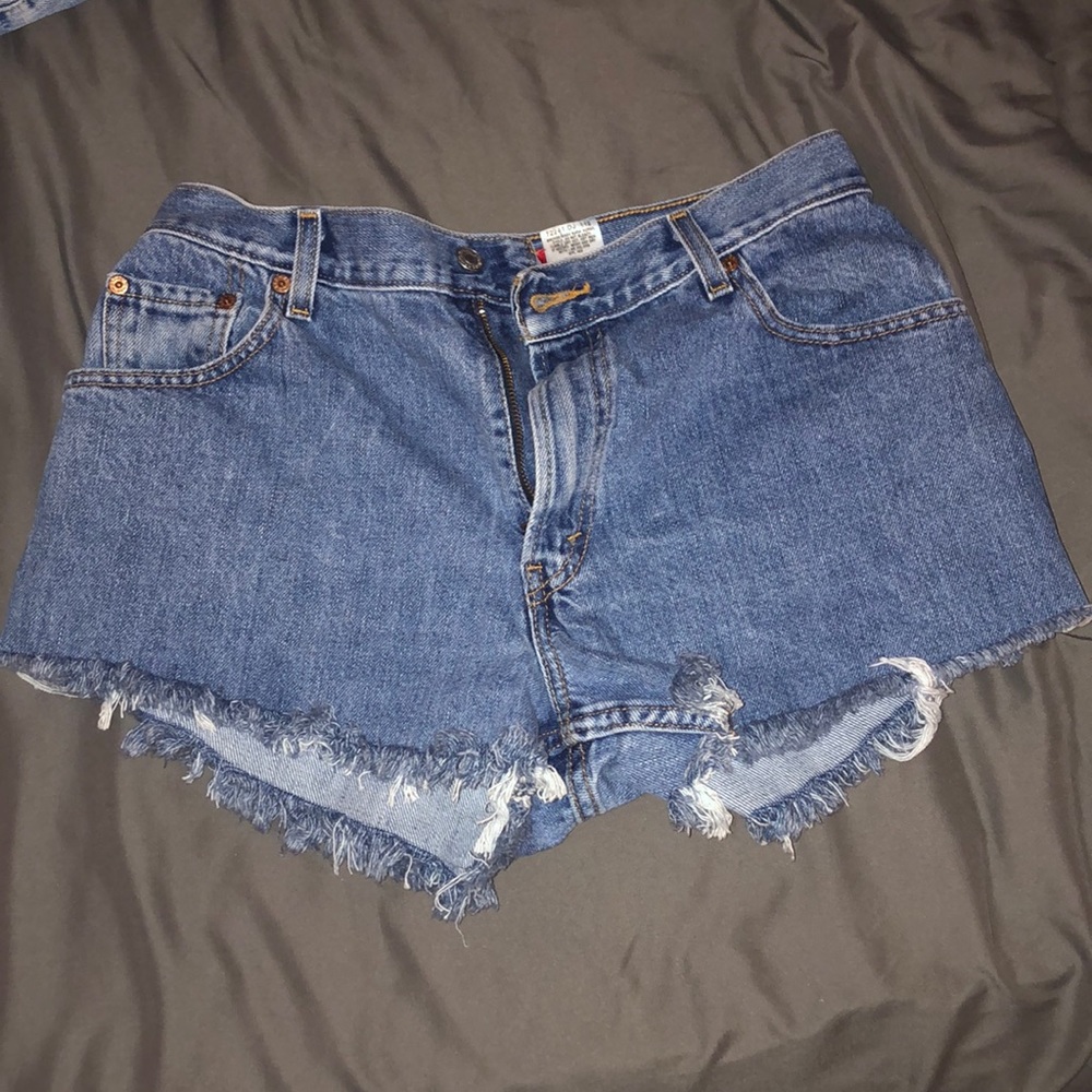 levi high waist jean shorts
